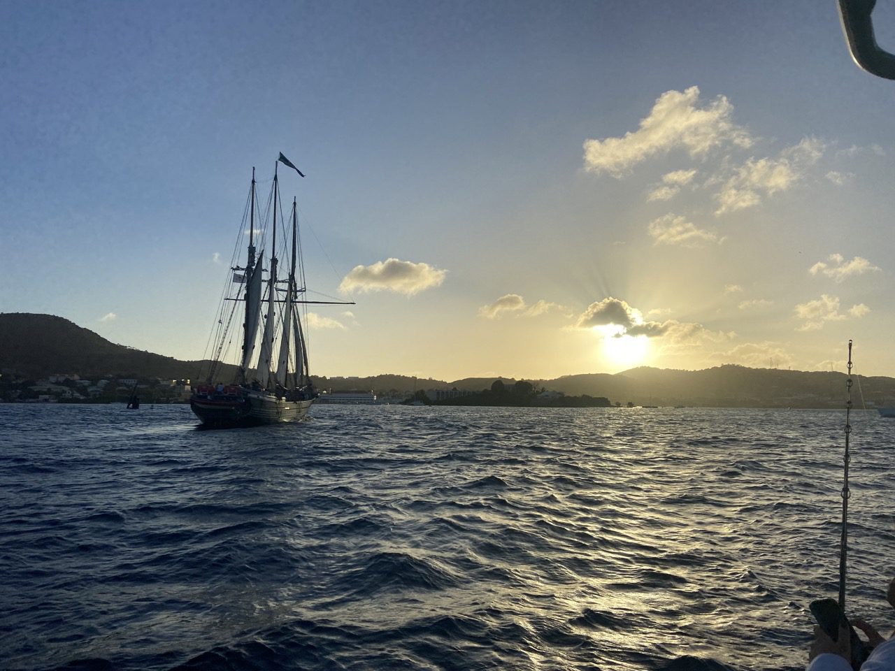 Caribbean Sailboat at Sunset